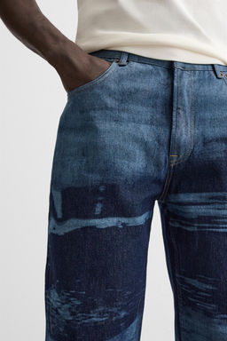 PRINTED RELAXED FIT JEANS - Zara фото 5