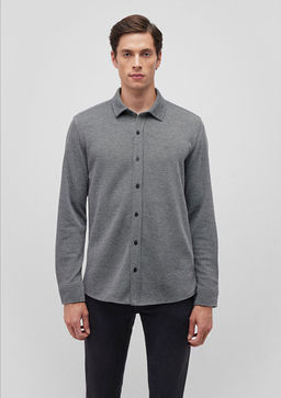 Siyah Orme Gomlek - Mavi фото 3