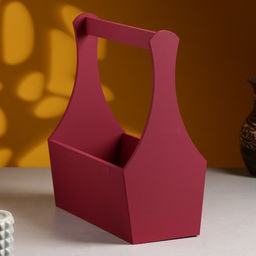 Кашпо деревянное Виллиан Лонг, с ручкой, 2512,510(28) см Бордо - Дарим красиво фото 2