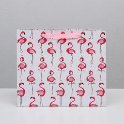 Пакет ламинированный горизонтальный Фламинго, ML 27 23 11,5 см - Дарите счастье фото 2