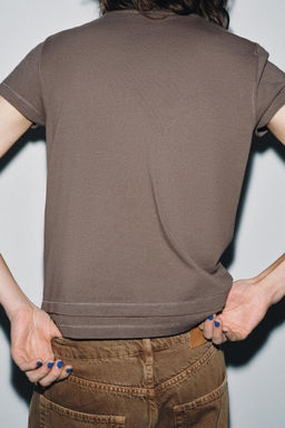 DOUBLE EFFECT SHORT SLEEVE T-SHIRT - Zara фото 12