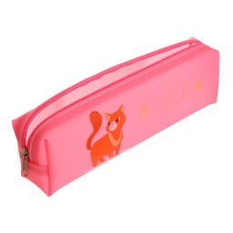 Пенал школьный на молнии «Кошечка», МИКС