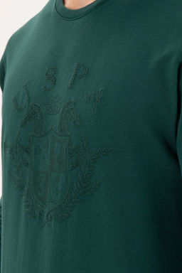 Мужской классический крой с круглым вырезом темно-зеленый свитшот - U.s. polo assn фото 9