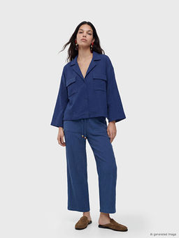 Рубашка женская Oversize из муслина Oversize Kad?n M?slin G?mlek