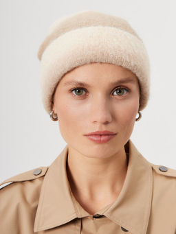 Шапка жен. шерсть+нейл+полиам ZZ-M99503 beige