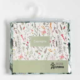 Скатерть Доляна Apple flowers 146х220 см, 100% хл, рогожка 164 г/м2 фото 5