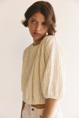 Blusa texturizada con bajo burbuja - H&m фото 5