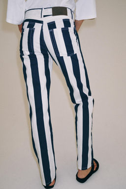JEANS ZW COLLECTION RECTOS TIRO MEDIO RAYAS / Blanco / Marino