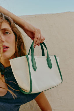BOLSO MINI SHOPPER CANVAS / Verde - Zara фото 2