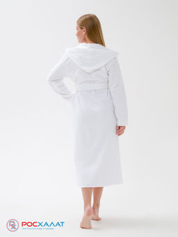 Женский халат с капюшоном белый  МЗ-06 (1)