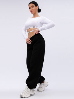 Джоггеры "БЖ-46" чёрные, футер 3-х нитка начес