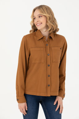 Женская рубашка с длинным рукавом кокосового цвета - U.s. polo assn фото 15