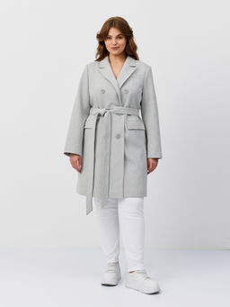 Пальто женское демисезонное 26897 (сильвер/ёлочка)