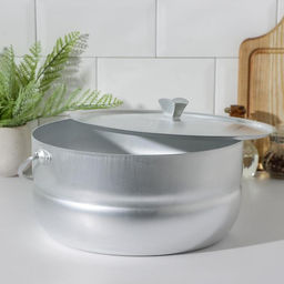 Котелок туристический, 8 л, с крышкой, штампованный алюминий