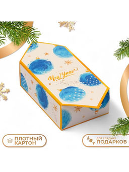 Цена за 10 шт. Коробка - конфета новогодняя подарочная складная «Новый год», 9×14.5×5 см