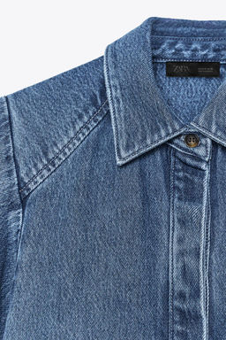ZW COLLECTION DENIM KIMONO SHIRT - Zara фото 9