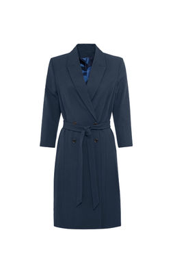 Двубортное платье с поясом, синее - Heine фото 2