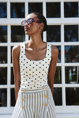 POLYAMIDE TOP WITH WIDE STRAPS - Zara фото 28