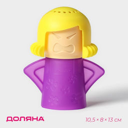 Устройство для чистки микроволновой печи Доляна, 10.5×8×13 см, пластик, фиолетовое