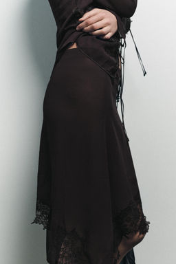 ASYMMETRIC GEORGETTE LACE SKIRT - Zara фото 3