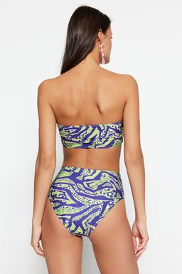 TRENDYOLMILLA Leopar Desenli Straplez Yuksek Bel Hipster Bikini Tak?m? TBESS22BT0018 фото 5