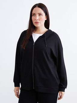 Kap??onlu Oversize Kad?n Fermuarl? Sweatshirt