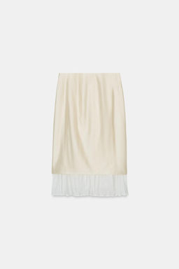 FALDA MIDI COMBINADA ZW COLLECTION / Crudo - Zara фото 6