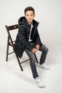 Парка "Рич" для мальчика черный