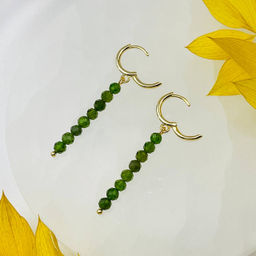 Серьги длинные из Хромдиопсида