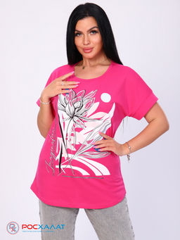 Женская футболка с принтом фуксия КФ-01 (7)