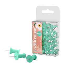 АКЦИЯ СТОК Цена за 10 шт. Кнопки силовые ErichKrause Pastel Bloom, Mint (в пэт-боксе по 50 шт.)