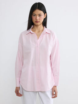 ?izgili Oversize Oxford Kad?n G?mlek