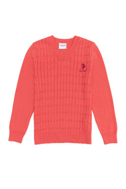 Базовый свитер с цветком граната для девочек Неожиданная скидка в корзине