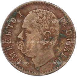 Монета 1 чентезимо 1895 года Италия