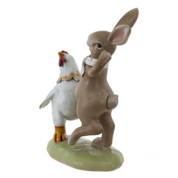 Фигурка декоративная "Заяц с курицей", L8 W4 H10,5 см