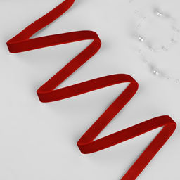 Лента бархатная, 10 мм, 18±1 м, красная №40