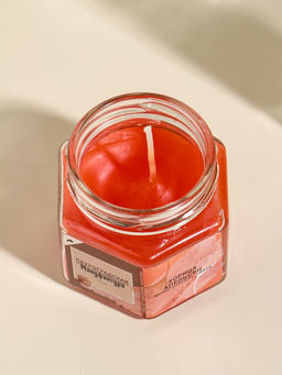 Свеча ароматическая в банке 70 гр воска, корица+аплеьсин