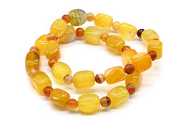 Браслет из агата тонированного прямоугольник 9*12мм цв.желтый
