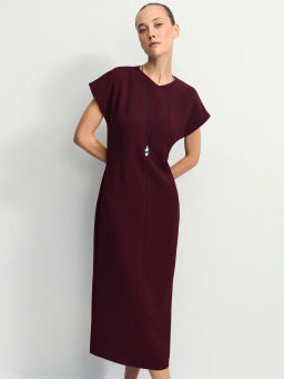 Платье миди с V-образным вырезом / Zarina