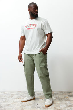 Ac?k Haki Regular Fit Kargo Cepli Beli Bagc?kl? Buyuk BedenPantolon TMNSS24AR00002