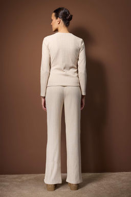 Bej Kruvaze Baglama Detayl? Fitilli Orme Pijama Tak?m? THMAW26PT00225 - Trendyolmilla фото 4