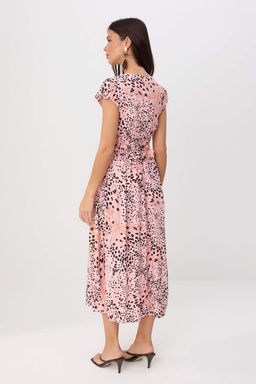 Pembe- _ok Renkli Animal Desenli So_uk Tu_eli A Kesim Midi Dokuma Elbise TWOSS26EL00220 - Trendyolmilla фото 4