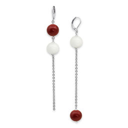 Серьги из муранского стекла LS3350/красный,белый