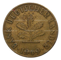 Монета 10 пфеннигов 1949 года D Германия