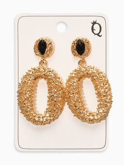 Серьги ассорти «Море», овал, чёрные в золоте