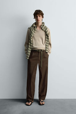 LIMITED EDITION CHINO TROUSERS WITH PLEATS