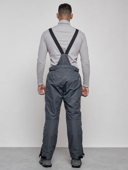 Полукомбинезон утепленный мужской зимний горнолыжный темно-серого цвета 7507TC