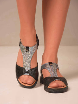 Босоножки 2001.159bl. Черный серый энгерек