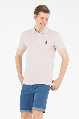 U. S. Polo Assn Мужская базовая футболка с воротником-поло Stone - U.s. polo assn фото 2