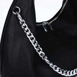 Сумка-мешок на молнии, наружный карман, цвет чёрный - Simaland фото 4